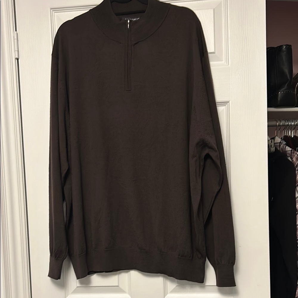 Brown Quarter-Zip Sweater